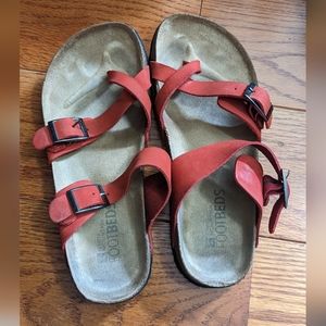 White Mountain red Gracie leather sandals